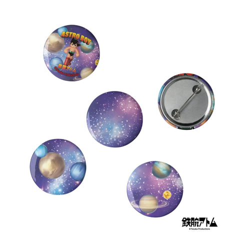 Set of pin buttons [ATM] 3D VINTAGE ATOM