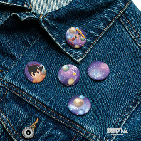 Set of pin buttons [ATM] 3D VINTAGE ATOM