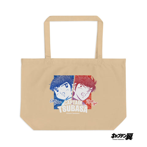 Bolso tote grande de algodón orgánico [CPT] TSUBASA Tsubasa y Kojirou