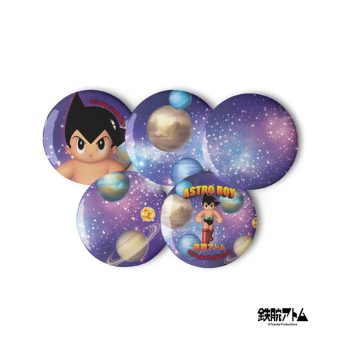 Set of pin buttons [ATM] 3D VINTAGE ATOM