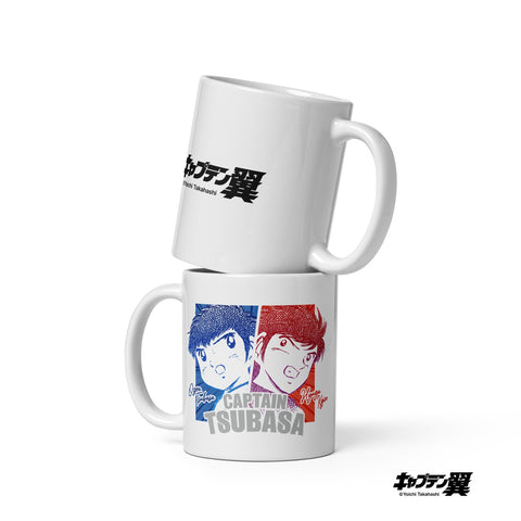 Taza blanca brillante [CPT] TSUBASA Tsubasa y Kojiro