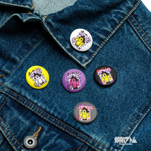 Set of pin buttons [ATM] MISREGISTRATION ATOM