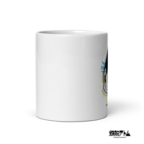 White glossy mug [ATM] GRAFFITI ATOM