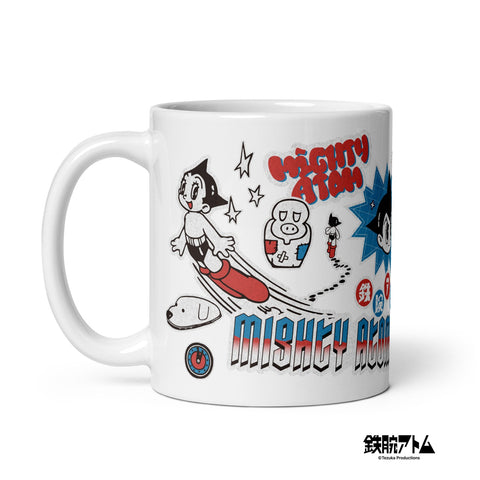White glossy mug [ATM] STICKERS ATOM
