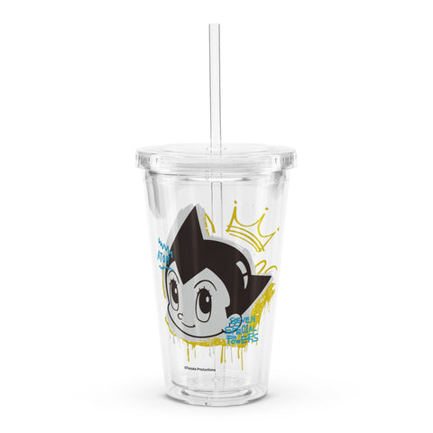 Clear plastic tumbler [ATM] GRAFFITI ATOM