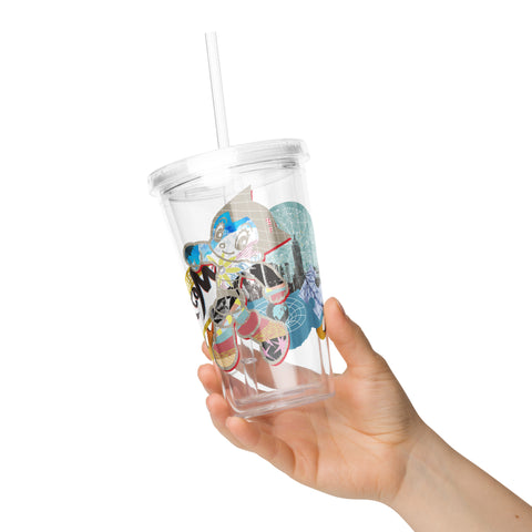 Clear plastic tumbler [ATM] OVERLAY ATOM