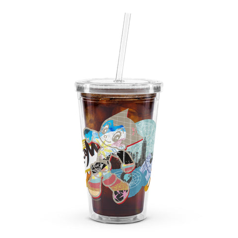 Clear plastic tumbler [ATM] OVERLAY ATOM