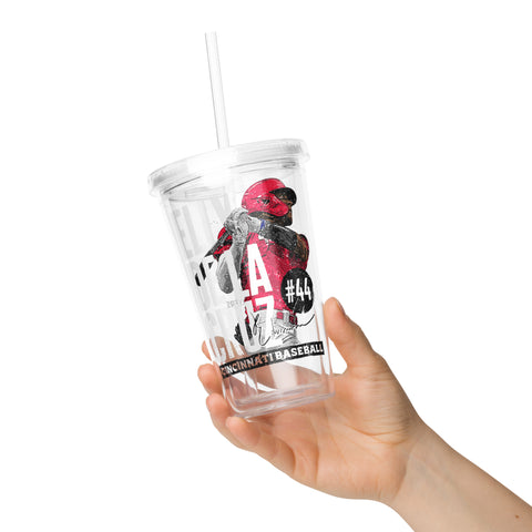 Clear plastic tumbler [500L] Elly De La Cruz Cincinnati Player Name