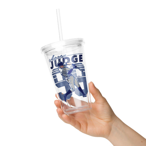 Clear plastic tumbler [500L] Aaron Judge Retro B