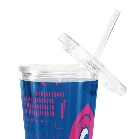 Clear plastic tumbler [ATM] CLOSE UP ATOM