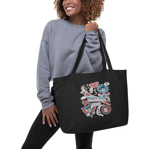 Large organic tote bag [ATM] STICKERS ATOM
