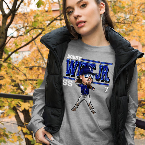 Unisex Long Sleeve Tee [500L] Bobby Witt Jr. Kansas City Cartoon