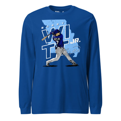 Unisex Long Sleeve Tee [500L] Bobby Witt Jr. Kansas City Player Map