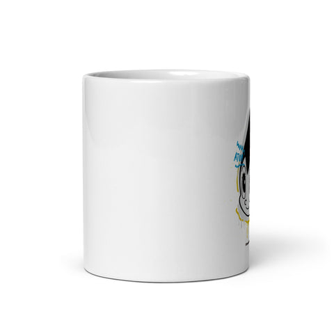 White glossy mug [ATM] GRAFFITI ATOM