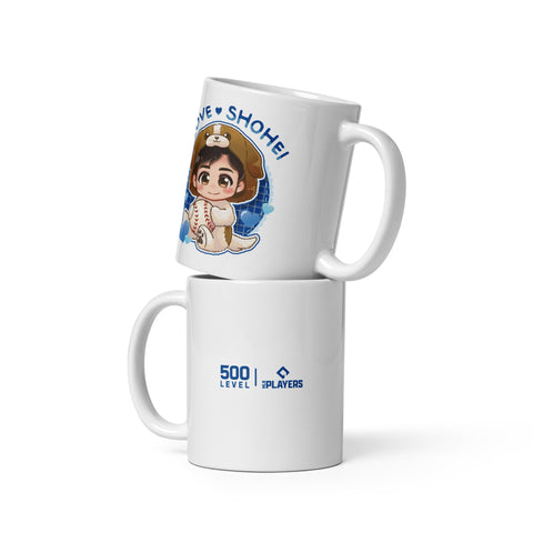 White glossy mug [500L] Shohei Ohtani Los Angeles D Love Shohei