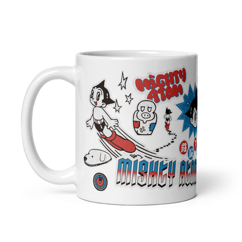 White glossy mug [ATM] STICKERS ATOM