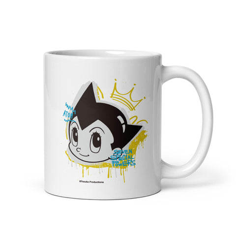 White glossy mug [ATM] GRAFFITI ATOM