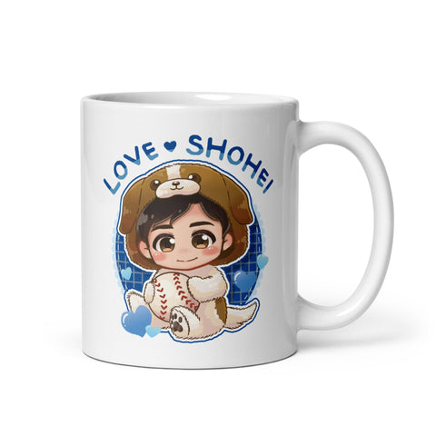 White glossy mug [500L] Shohei Ohtani Los Angeles D Love Shohei