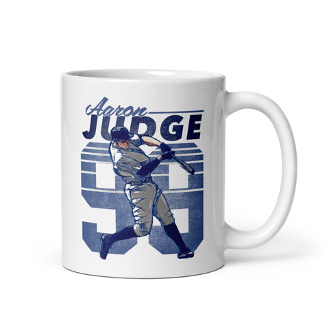 White glossy mug [500L] Aaron Judge Retro B