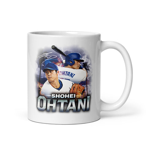 White glossy mug [500L] Shohei Ohtani Los Angeles D Dual threat