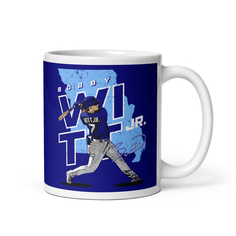 White glossy mug [500L] Bobby Witt Jr. Kansas City Player Map